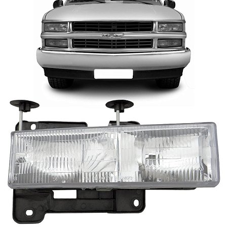 Farol Principal Cromado Chevrolet Silverado 1997 a 2004