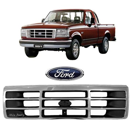 Grade Dianteira Cromada com Emblema Ford F1000 e F4000 1996 a 1998