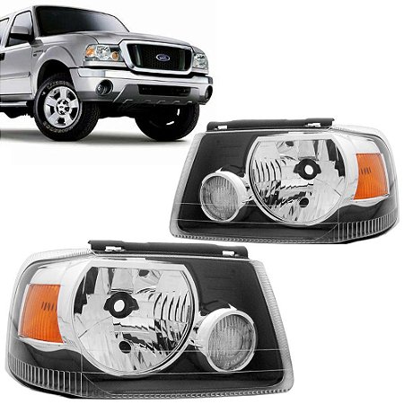 Farol Principal Máscara Negra Ford Ranger 2004 a 2008