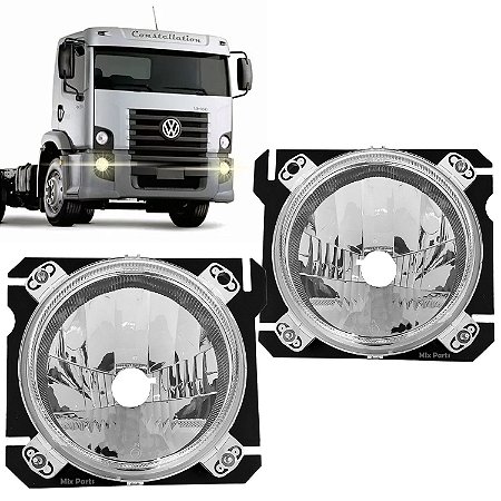 Par de Farol Principal com Suporte VW Constellation 2006/...