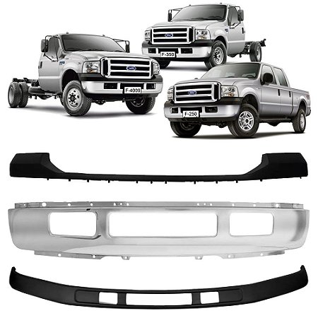 KIT Parachoque Cromado com Acabamentos F250 F350 E F4000 2006 A 2015