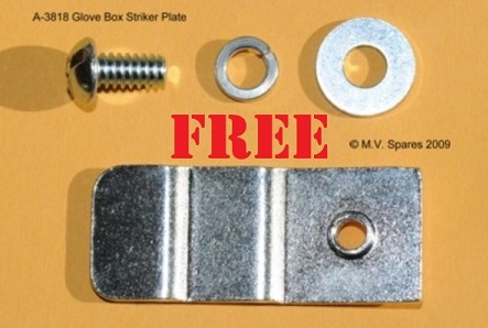 KIT DE LINGUETA DE TRAVA DE FECHAMENTO DA TAMPA DO PORTA LUVAS COM PARAFUSO - LATCH - GLOVE BOX STRIKER PLATE KIT