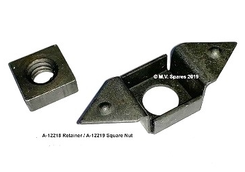 CAIXA PARA PORCA QUADRADA E PORCA QUADRADA PONTA TRIANGULAR - CAPTIVE NUT RETAINER & SQUARE NUT A-12218 / A-12219