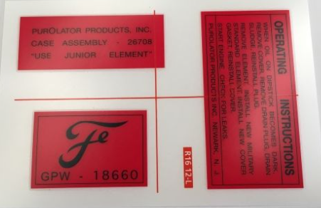 ADESIVO FILTRO DE AR MODELO PUROLATOR - KIT COM 03 ADESIVOS