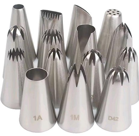 Bicos De Confeitar 15 Bicos grande de inox p chantily creme