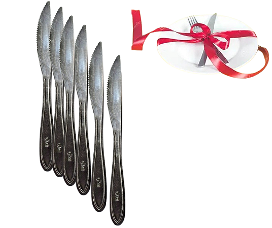 Conjunto Talheres Inox Cozinha Inox Jogo 6 Unidades