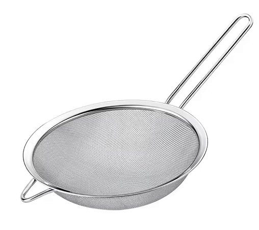 Peneira De Inox Grande 20cm Coar Polvilhar Escorrer Cozinha