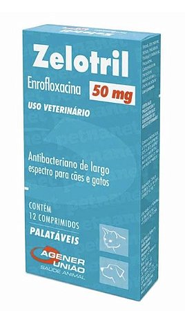 Antibiótico Zelotril Cães e Gatos Agener- 50mg