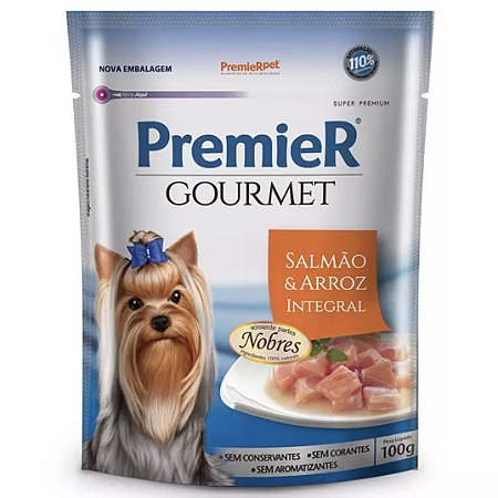 Ração Úmida Premier Gourmet Para Cães sabor Salmão e Arroz integral 100g