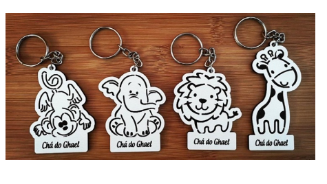 Kit Chaveiros Safari em MDF para Lembrancinhas