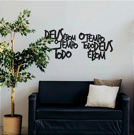 Conjunto de Frases em MDF - Deus é bom