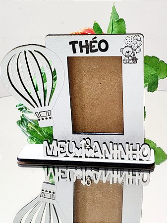 Mini Porta Retrato Diversos Tema Personalizado com Nome -Urso Baloeiro