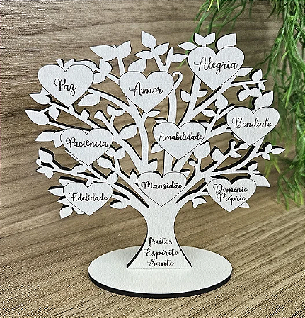 Lembrança Árvore Frutos Espírito Santo 11 cm MDF