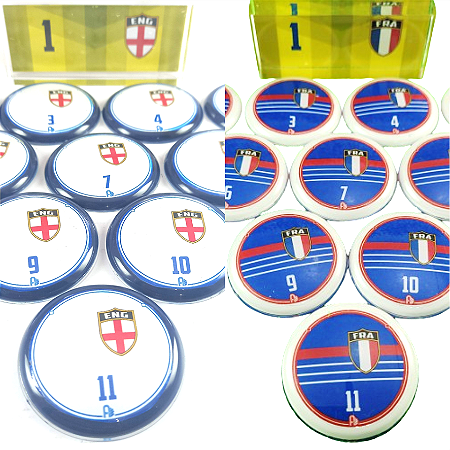Time De Futebol De Botão - França Em Vidrilha 45mm, Com Acessórios
