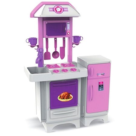 Cozinha Infantil Completa Rosa Sem Água - Magic Toys - 8070