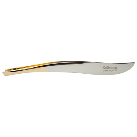 Pinça Solingen Chanfrada Folha Ponta Dourada Original cos