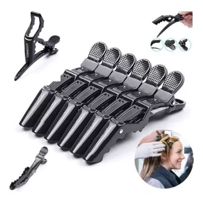 Kit 6 Presilhas Prendedor Cabelo Bico Pato Jacaré Profissional cos