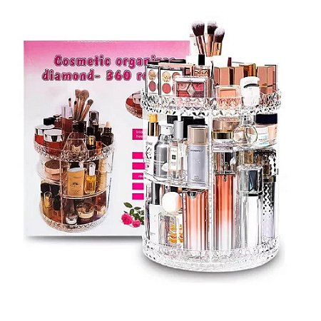 ORGANIZADOR DE COSMETICOS GIRATORIO SUPORTE PERFUMES MAQUIAGEM REDONDO AJUSTAVEL