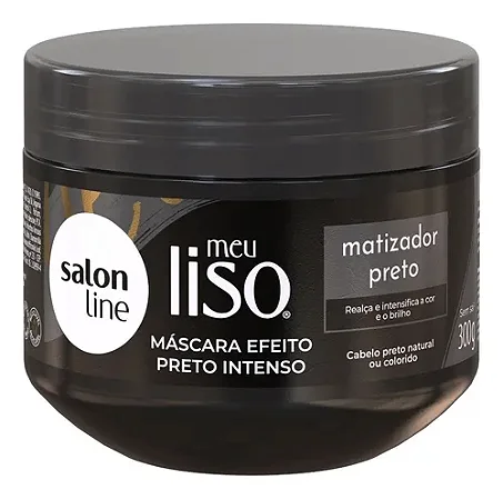 Máscara Capilar  Meu Liso Matizadora Preto 300g Salon Line