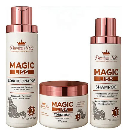 Kit 3 Magic Liss Shampoo Condicionador Mascara 300ml