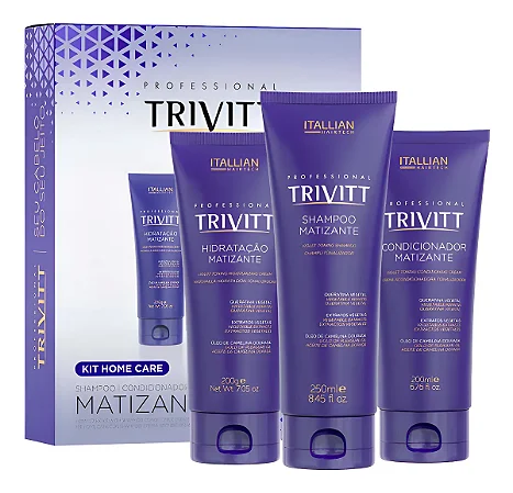 Kit Shampoo condicionador mascara Matizante Trivitt Itallian