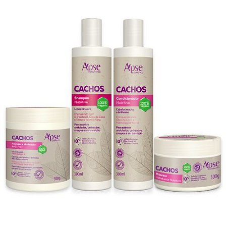 Kit Sos Cachos Shampoo Condicionador Máscara Ativador Apse