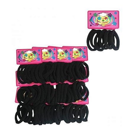 Elástico Cabelo Pacote c/12 cartelas 6 uni cada