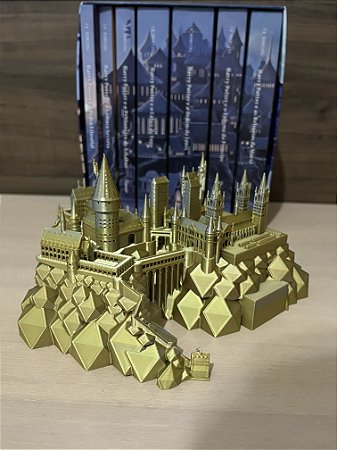 Castelo hogwarts decorativo dourado harry potter