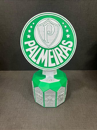 Troféu Decorativo Maiores Conquistas Palmeiras 23 cm altura Personalizável