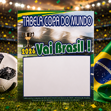 Tabela Copa Do Mundo Fifa 2026 Para Personalizar Jato De Tinta 1000 und