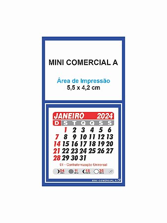 100 Mini Calendário Geladeira Para Personalizar Jato Tinta