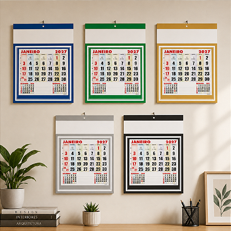 200 Calendários De Parede 2027 Sem Personalização Folhinha 27x37 Comercial 41