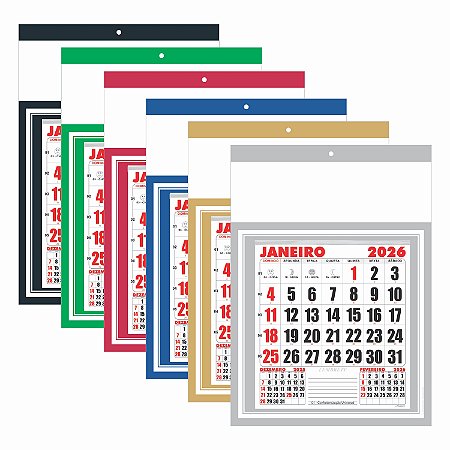 200 Calendários De Parede 2026 Folhinha 27x37 Sem Personalização Comercial 40