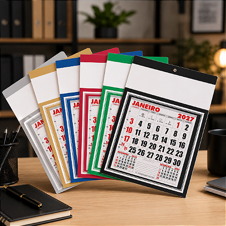 300 Calendários para Personalizar 2027 Folhinhas de Parede Revenda 26x18 cm
