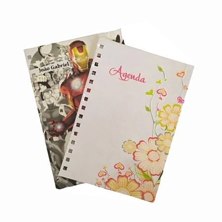40 Agendas Tecido Sublimação Capa Sublimática Branca Miolo Permanente
