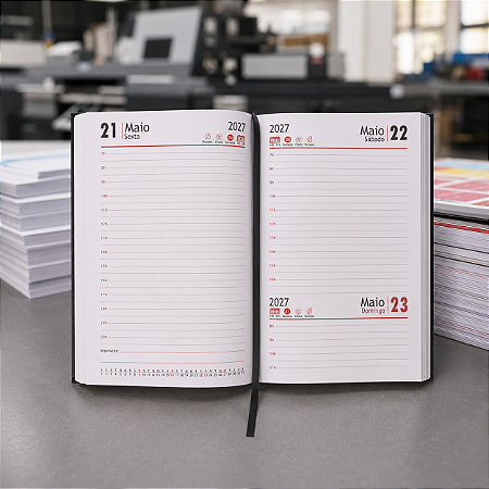 Miolo de Agenda Costurado 2027 Tipo Brochura 25 unidades