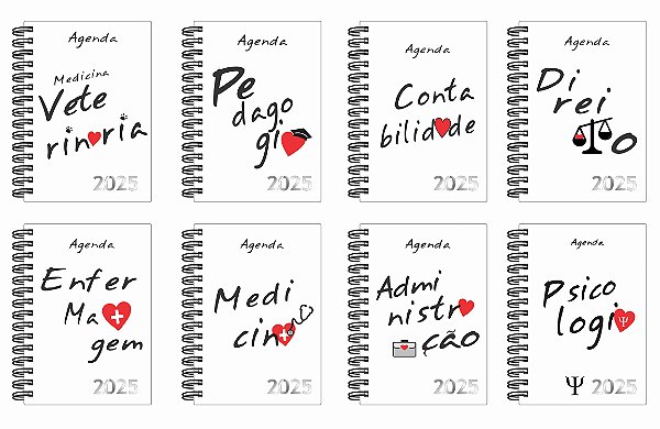 Agenda 2025 Personalizada Profissões Veterinária Enfermagem