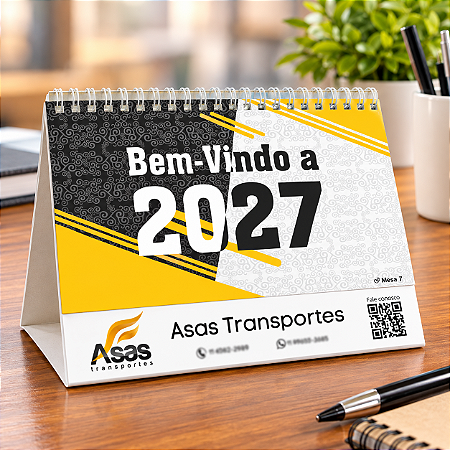 200 Calendários De Mesa Personalizado 2027 Folhinha Logotipo