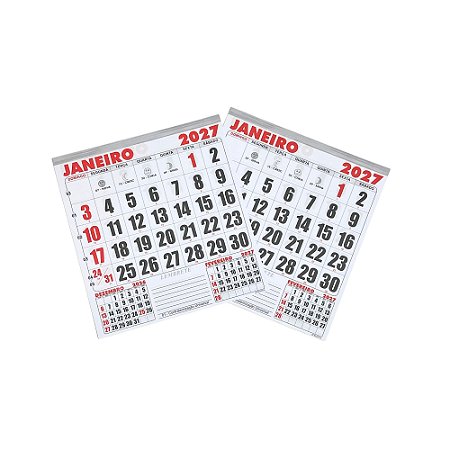 10 Calendários Kit Bloco 21x22 Folhinha 2027 Parede Refil Anual