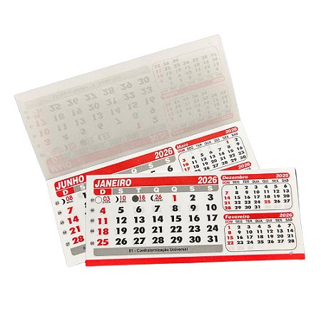 250 Refil Pvc Calendário 2026 Mesa Anual Bloco Grande 15,5 X 6,5