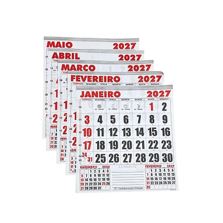 100 Blocos De Calendários Comercial 30,5x30,5 Folhinha Bloco F 2027