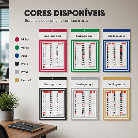 400 Calendários Sem Personalização 27x37 Folhinha 2027 De Parede Comercial 40