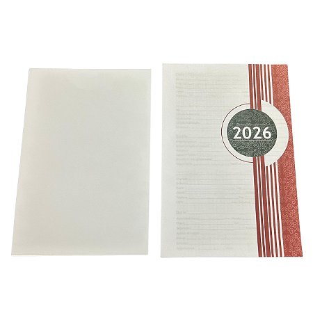 50 Unidades Miolo de Agenda Diária Refilada 2026 Sem Furo