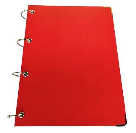 Caderno Vermelho Universitário Argolado 10 Matérias Fichário