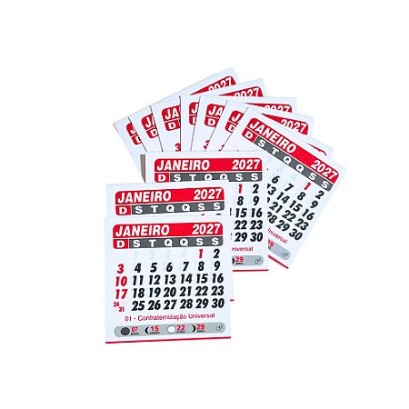 Mini Calendário Imã Geladeira 7,5x7,5 Folhinha 2027 Refil 2500 und
