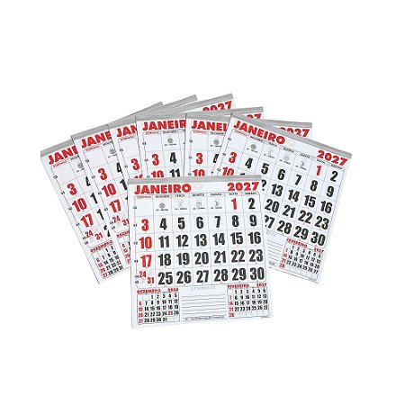30 Calendário De Parede Bloco Comercial 2027 21x22 Folhinha