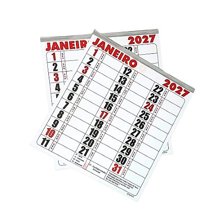 10 Calendários Kit Bloco Agenda 21x22 Folhinha 2027 Parede Refil Anual