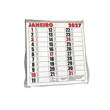 30 Calendário De Parede Bloco Agenda Comercial 2027 21x22 Folhinha