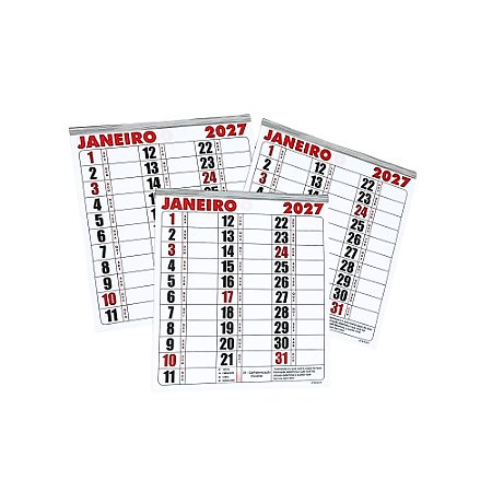 100 Bloco Agenda Calendário Comercial 2027 21x22 Refil Kit Folhinha