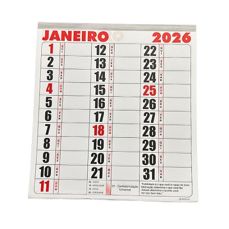 300 Refil Calendário Comercial 2026 Bloco Agenda 21x22